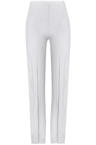 La Perla Woman Lattice-trimmed Stretch-knit Wide-leg Pants White