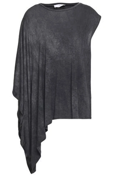 Iro Asymmetric Draped Stretch-jersey Top In Gray