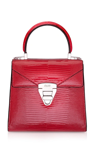 Stalvey Exclusive Trapezoid Mini Lizard Bag In Red
