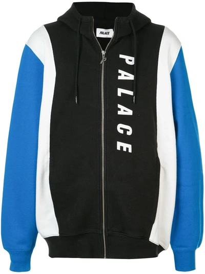 Palace Colour Block Zipped Hoodie In Black