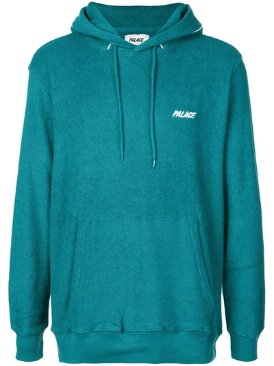 Palace Chest Logo Print Hoodie In Blue