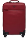 Prada Saffiano Leather Wheeled Carry-on In Red