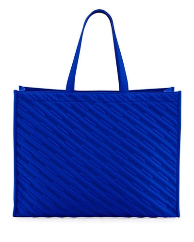 Balenciaga Men's Market Shopper Nylon Tote Bag In Blue