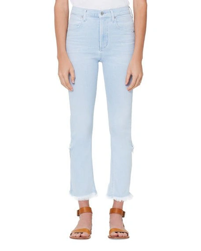 Citizens Of Humanity Drew High-rise Fray Jeans W/ Step Hem In Crystal