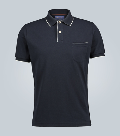 Loro Piana Regular Fit Patched Pocket Polo Shirt In Blue Navy