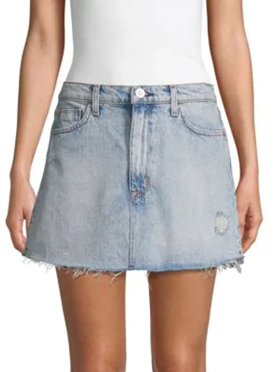 Hudson Vivid Distressed Denim Mini Skirt In High Dry