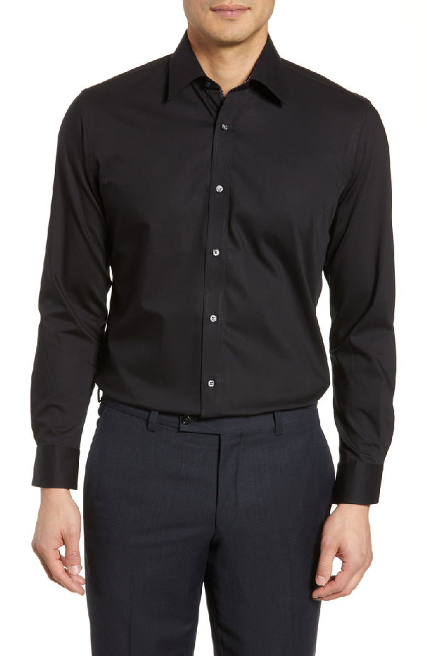 Ted Baker Endurance Extra Slim Fit Stretch Solid Dress Shirt In Black ...
