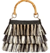 Eric Javits Medium Lil Mombo Fringe Handbag In Black Mix