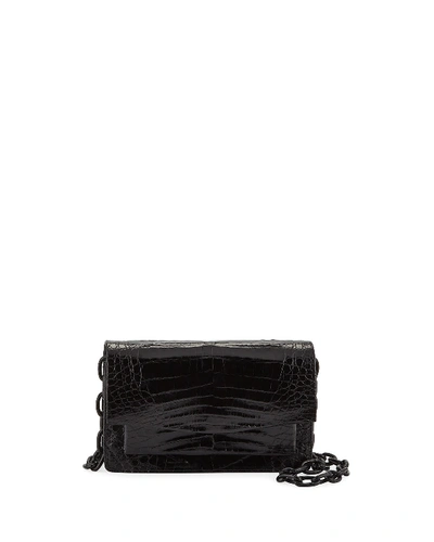 Nancy Gonzalez Eden Xs Crocodile Crossbody Bag In Black