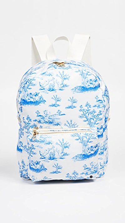 State Feminist Toile Mini Lorimer Backpack In Blue Fem Farm