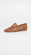 Veronica Beard Griffin Woven Loafer Flats In Almond