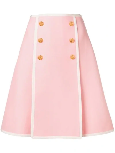 Gucci Wool And Silk Skirt In Pink