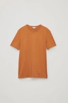 Cos Round-neck T-shirt In Orange