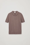 Cos Silk-cotton Polo Shirt In Purple