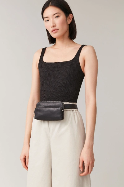 Cos Detachable Cos Belt Bag Cos Leather Purse Belt Bag In Black