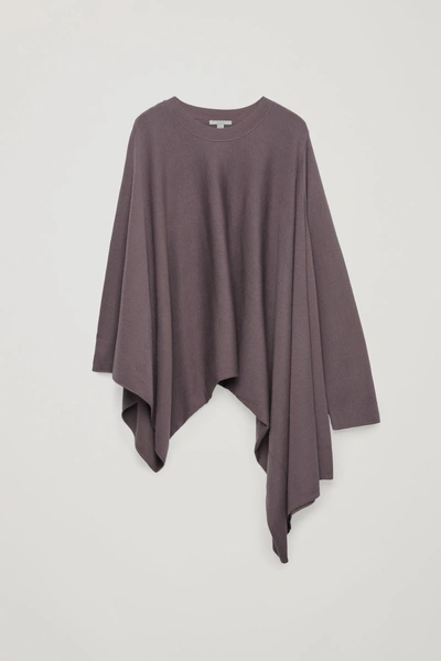 Cos Asymmetric Drape-knit Top In Purple
