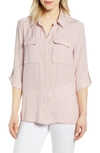 Vince Camuto Two-pocket Rumple Blouse In Luster Pink