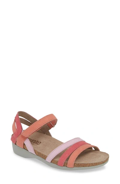 Munro Summer Sandal In Sherbet Combo Nubuck Leather