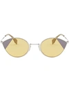 Fendi Cat Eye Sunglasses In Yellow