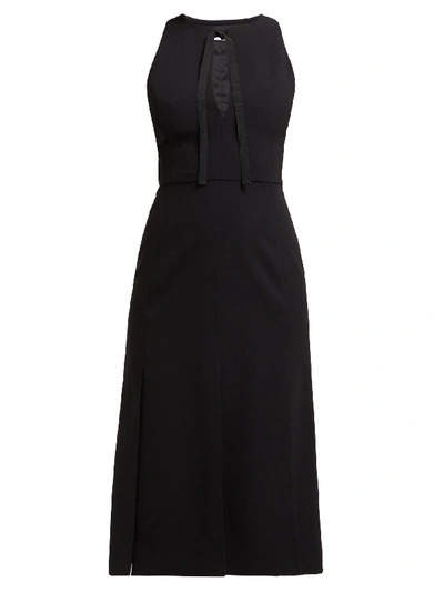 Altuzarra Split Neck Sleeveless Midi Dress In Black