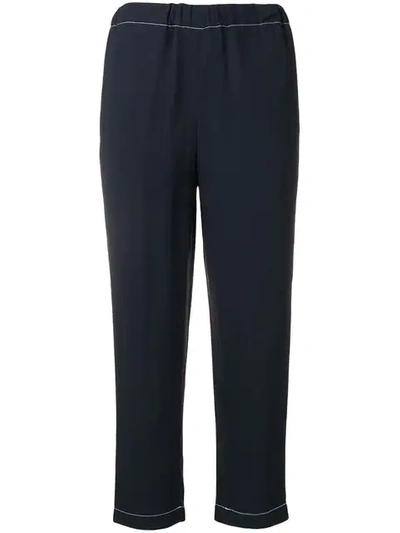 Marni Cropped Elasticated Trousers In Blue