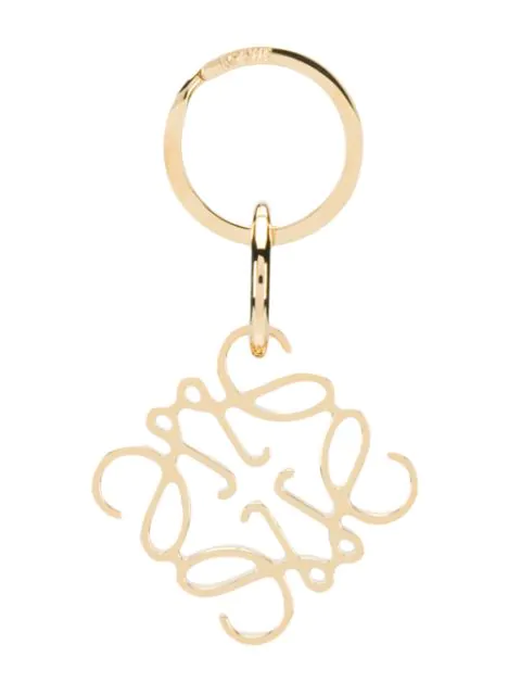 Loewe Logo Keyring In Gold Modesens