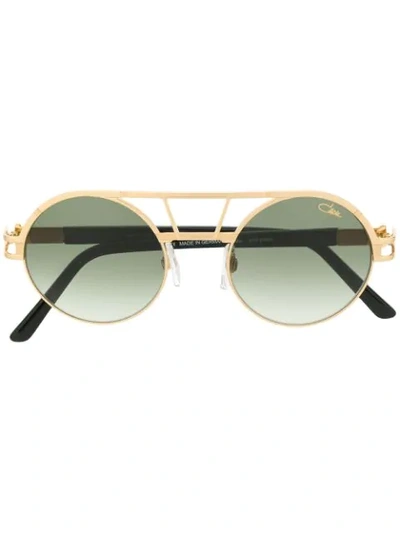 Cazal Round Frame Sunglasses In Gold