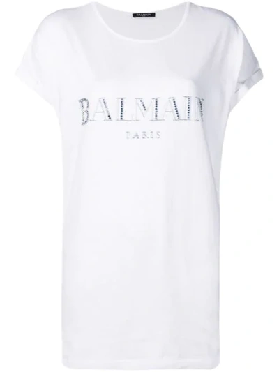 Balmain Embroidered Logo T-shirt In White