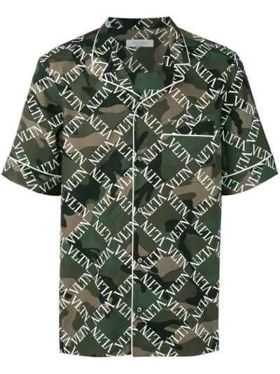 Valentino Vltn Piped Camouflage Shirt In Basic