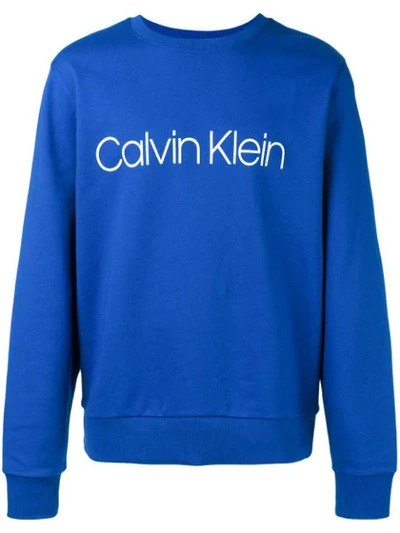 Calvin Klein Logo Sweatshirt In Blue