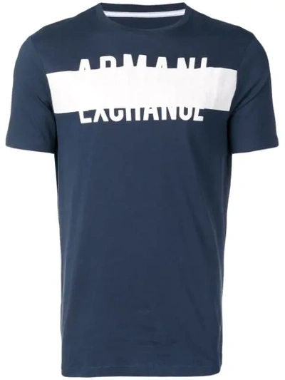 Armani Exchange Logo Print T In Blue