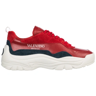 Valentino Garavani Men's Shoes Leather Trainers Sneakers In Red