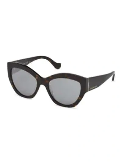 Balenciaga 56mm Mirrored Cat Eye Sunglasses In Tortoise