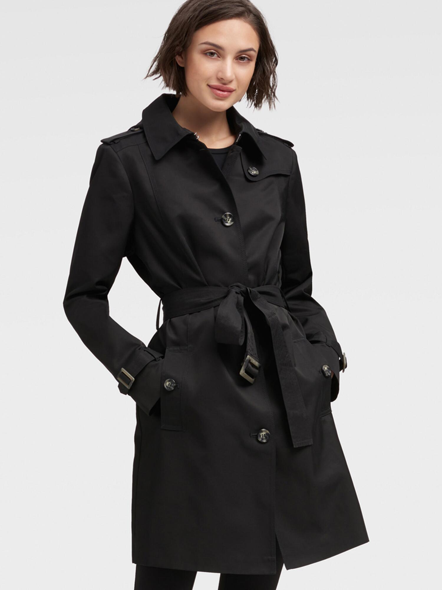 Donna Karan Trench Coat In Black | ModeSens