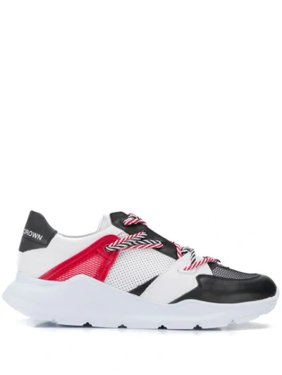 Leather Crown Red Black And White Leather Aero Sneakers