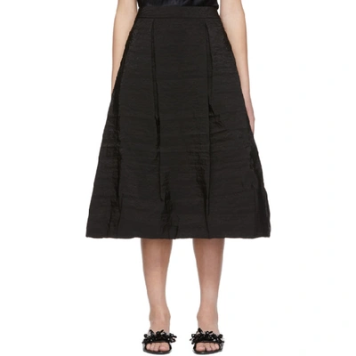 Simone Rocha High-rise Pleated Taffeta Midi Skirt In Black