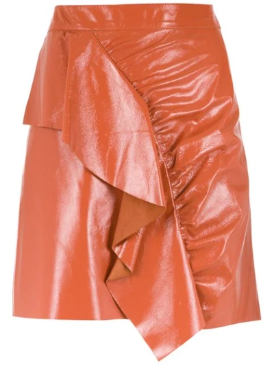 Nk Leather Skirt In Brown