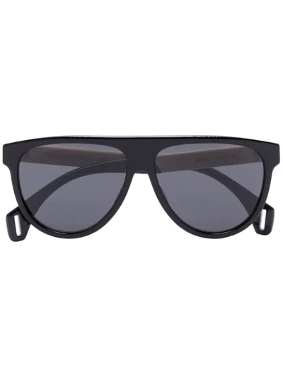 Gucci Black Round Aviator Style Sunglasses