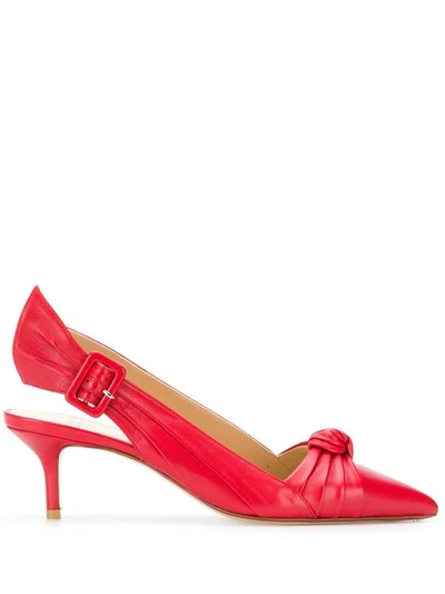 Francesco Russo Knot Detail Slingback Pumps In Red