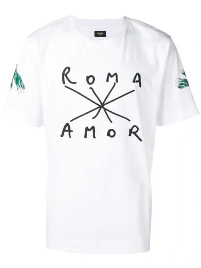 Fendi Roma Amor T-shirt In White