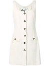 Alessandra Rich Sleeveless Tweed Dress In White