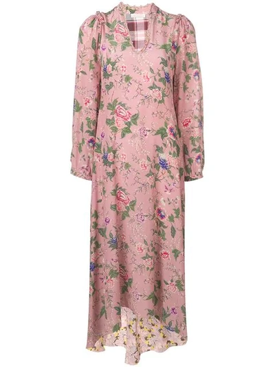 Anjuna Floral Patterned Dress In Pink