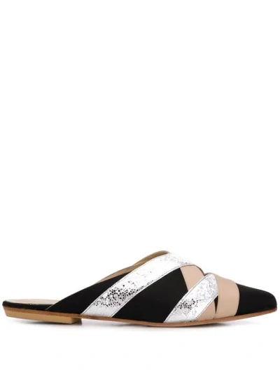 Gia Couture Colour-block Mules In Black