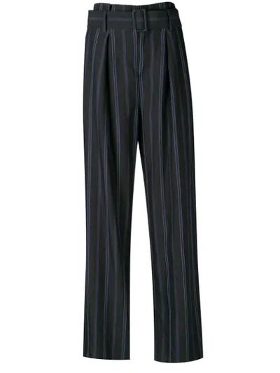 Vince Striped Trousers In Blue