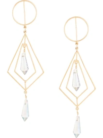 Mercedes Salazar Secret Geometry Diamond-shaped Earrings In Gold