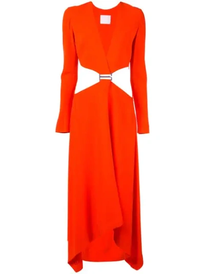 Dion Lee Embellished Cutout Cady Maxi Dress In Red
