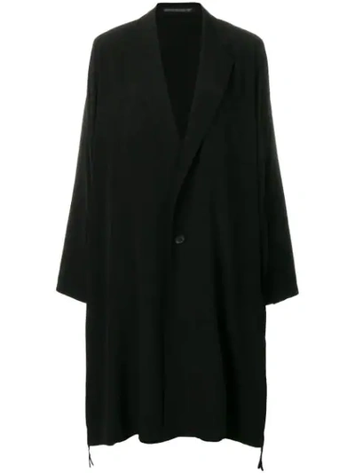 Yohji Yamamoto Oversized Single Breasted Coat In Black