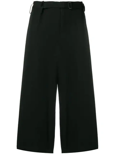 Yohji Yamamoto Oversized Cropped Trousers In Black