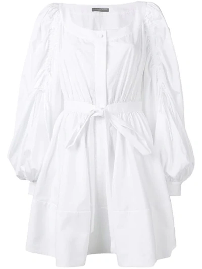 Alexander Mcqueen Scoop Neck Mini Dress In White