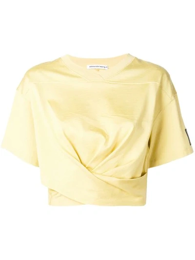 Alexander Wang T Cropped Twist T-shirt In Yellow